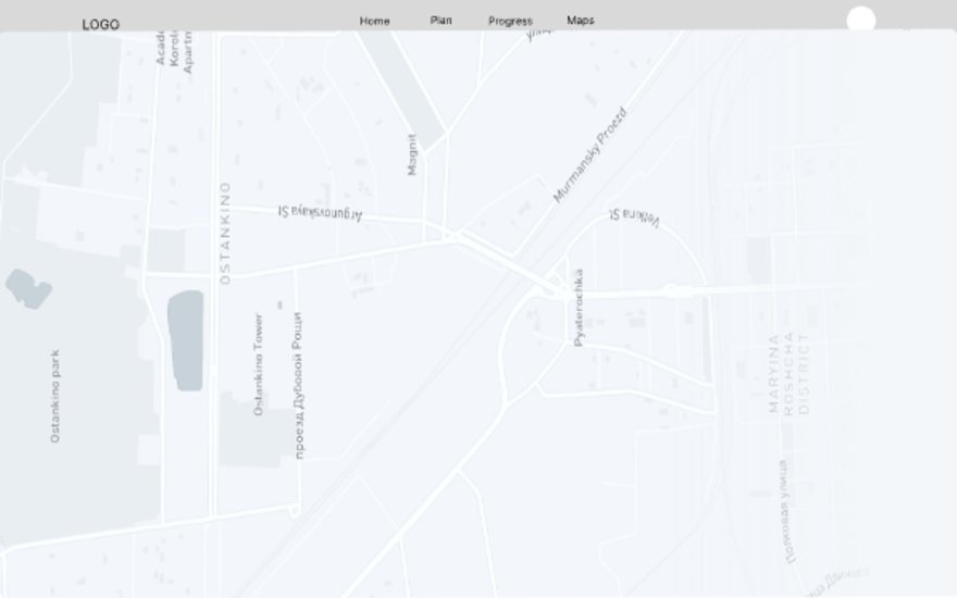 PACER route map, lo-fi wireframe