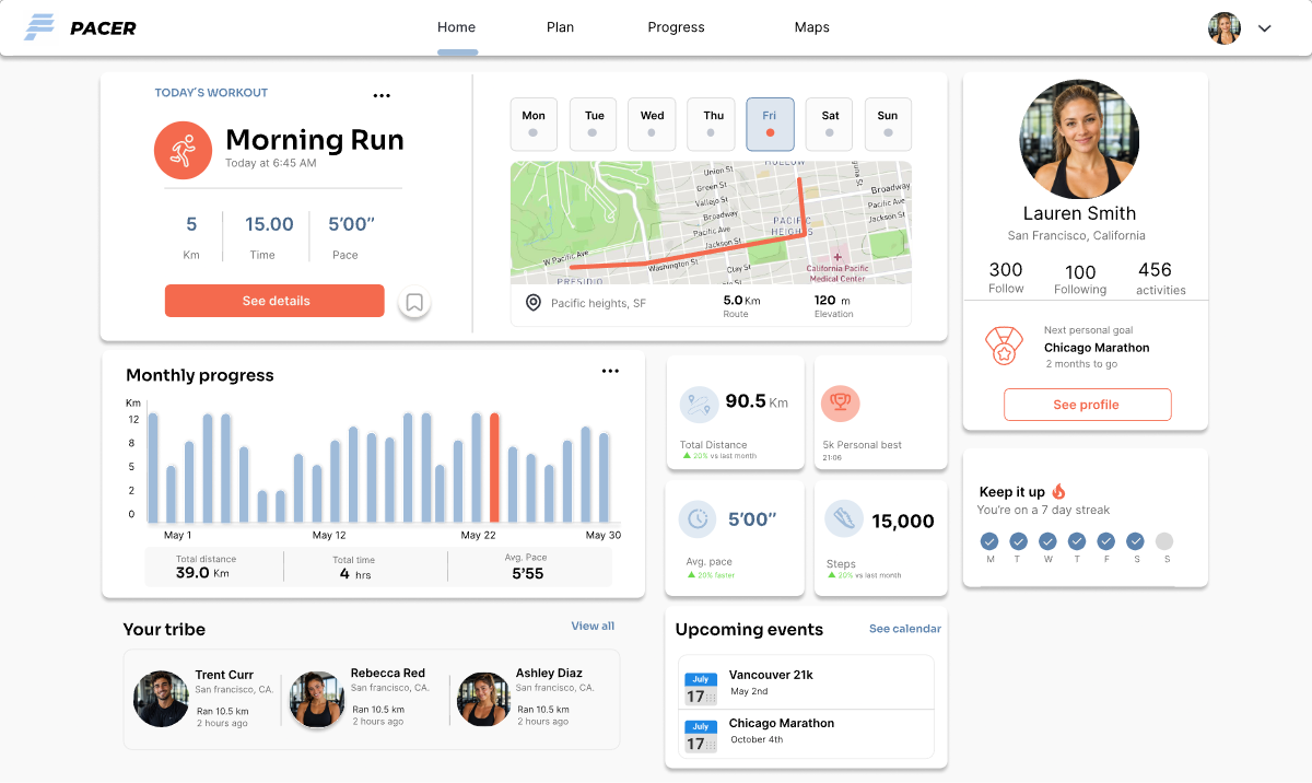 PACER web — dashboard