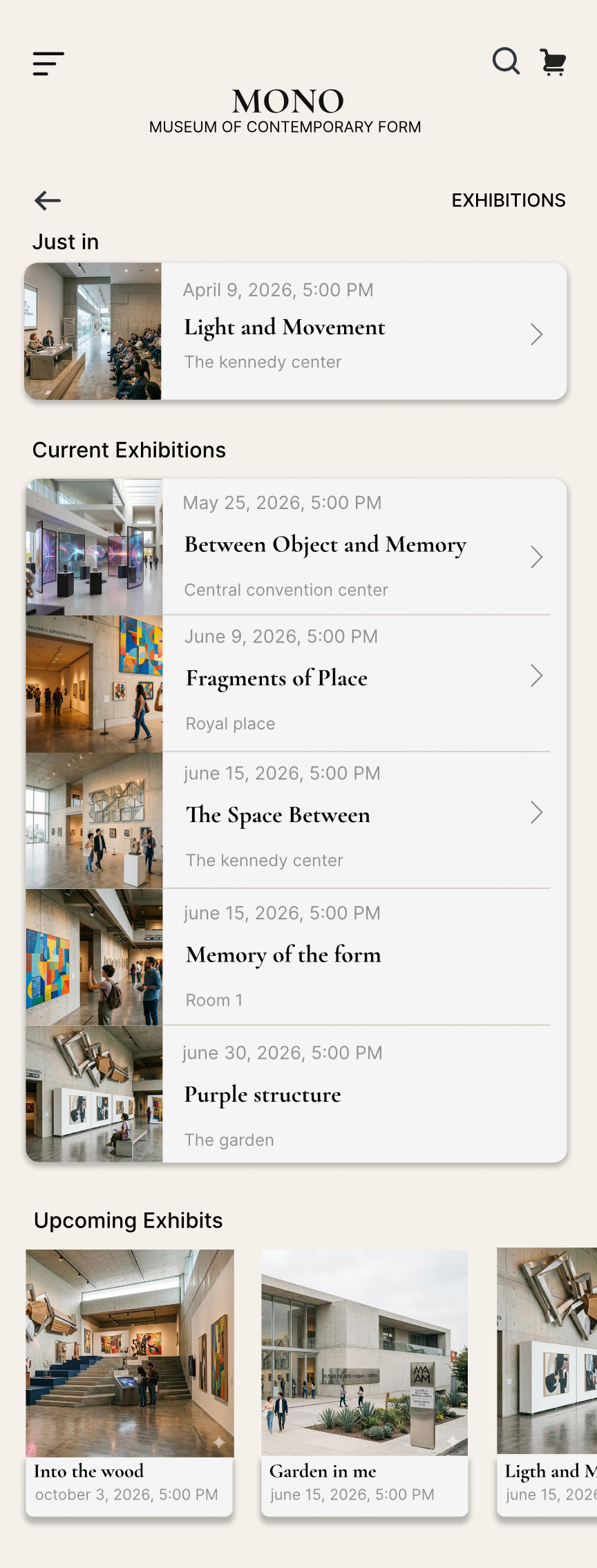 MONO — exhibitions list