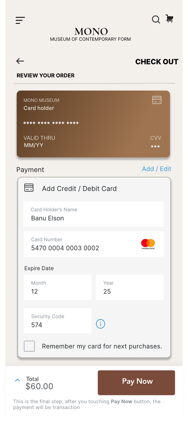 MONO — payment method